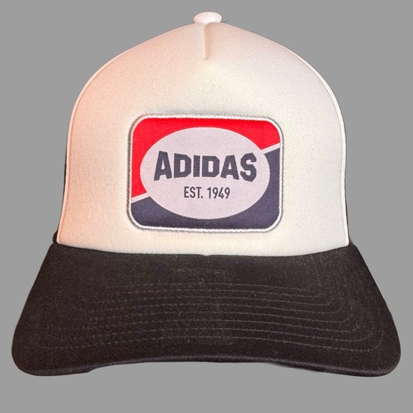 adidas Men's Foam Front Mesh Back Black & White Snapback Trucker Hat OSFM - Picture 1 of 7